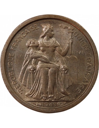 POLYNESIE FRANCAISE - 50 CENTIMES 1949 ESSAI