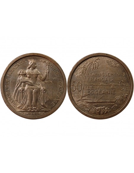 POLYNESIE FRANCAISE - 50 CENTIMES 1949 ESSAI