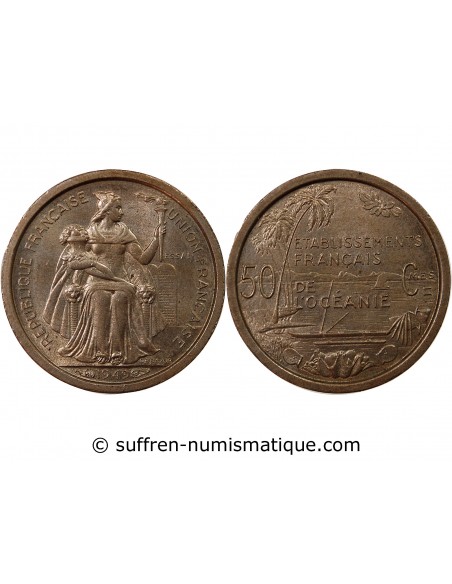 POLYNESIE FRANCAISE - 50 CENTIMES 1949 ESSAI