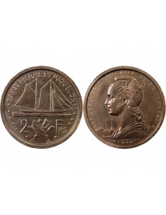 SAINT-PIERRE ET MIQUELON - 2 FRANCS 1948 ESSAI 2