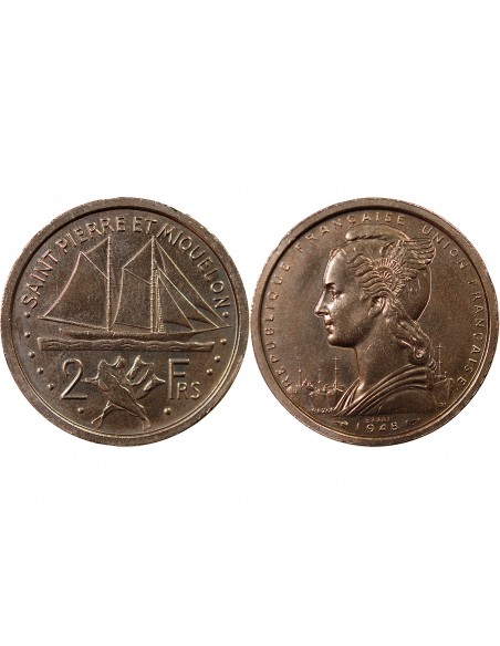 SAINT-PIERRE ET MIQUELON - 2 FRANCS 1948 ESSAI
