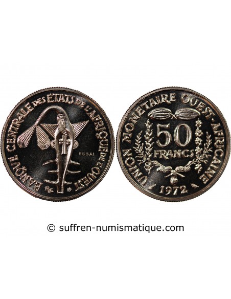 AFRIQUE DE L'OUEST - 50 FRANCS 1972 ESSAI