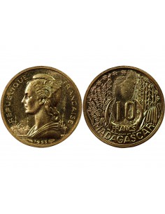 MADAGASCAR - 10 FRANCS 1953 ESSAI 2