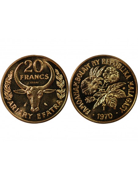 MADAGASCAR - 20 FRANCS 1970 ESSAI
