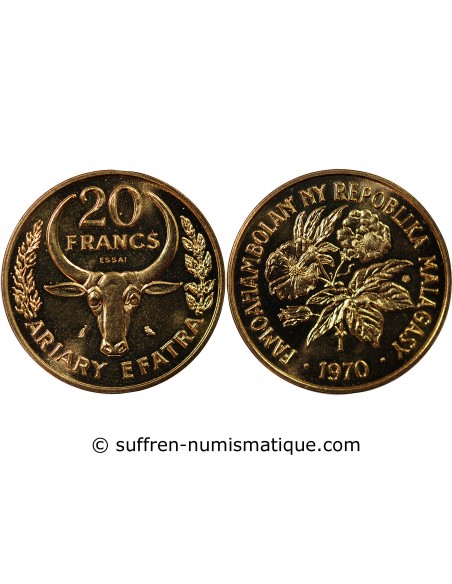 MADAGASCAR - 20 FRANCS 1970 ESSAI