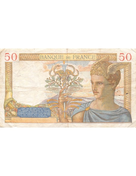 FRANCE, CÉRÈS - 50 FRANCS 09/03/1939 - TB