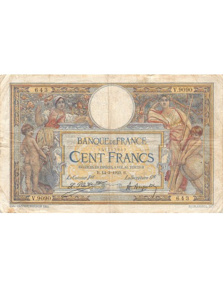 FRANCE, LUC-OLIVIER MERSON - 100 FRANCS 14/03/1923 - TB