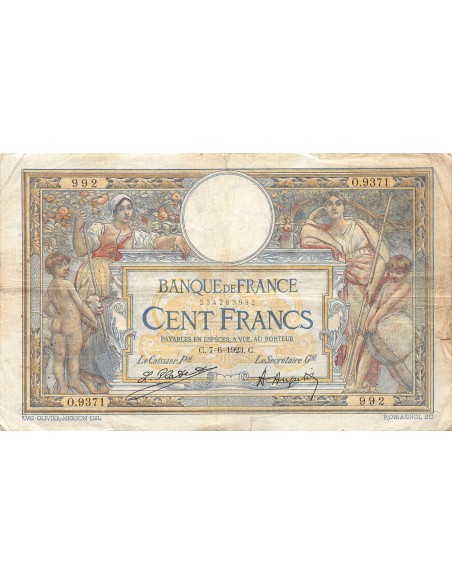 FRANCE, LUC-OLIVIER MERSON - 100 FRANCS 07/06/1923 - TB