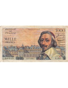 FRANCE, RICHELIEU - 1000 FRANCS 05/07/1956 - SÉRIE N.267 - TB+