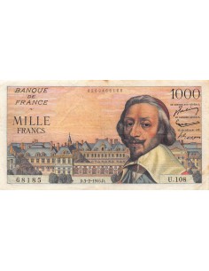 FRANCE, RICHELIEU - 1000 FRANCS 03/02/1955 - SÉRIE U.108 - PTTB 2