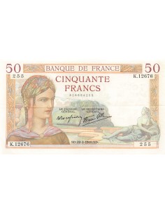 FRANCE, CÉRÈS - 50 FRANCS 22/02/1940 - PSUP