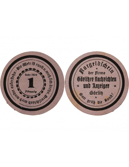 ALLEMAGNE, GÖRLITZ - 1 PFENNIG 1920