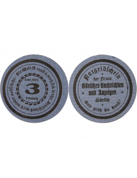 ALLEMAGNE, GÖRLITZ - 3 PFENNIG 1920