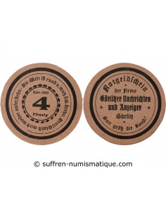 ALLEMAGNE, GÖRLITZ - 4 PFENNIG 1920