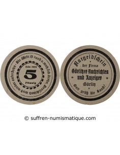 ALLEMAGNE, GÖRLITZ - 5 PFENNIG 1920