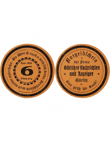 ALLEMAGNE, GÖRLITZ - 6 PFENNIG 1920