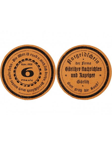 ALLEMAGNE, GÖRLITZ - 6 PFENNIG 1920