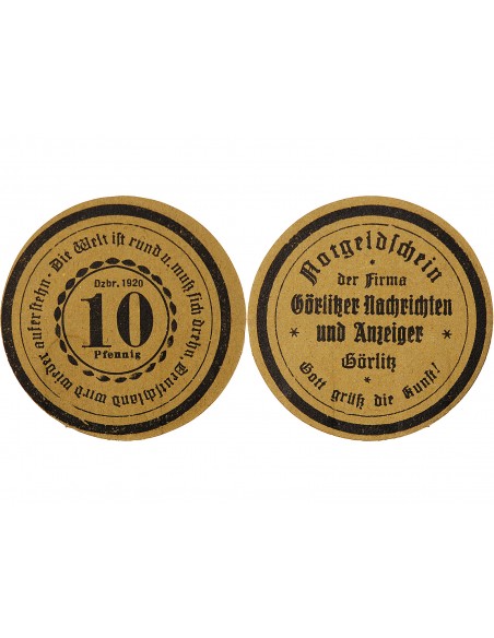 ALLEMAGNE, GÖRLITZ - 10 PFENNIG 1920