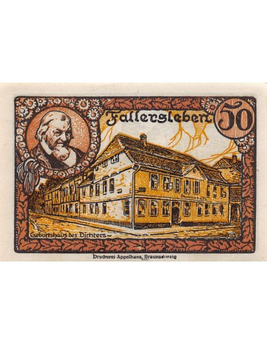 ALLEMAGNE, FALLERSLEBEN - 50 PFENNIG 1921