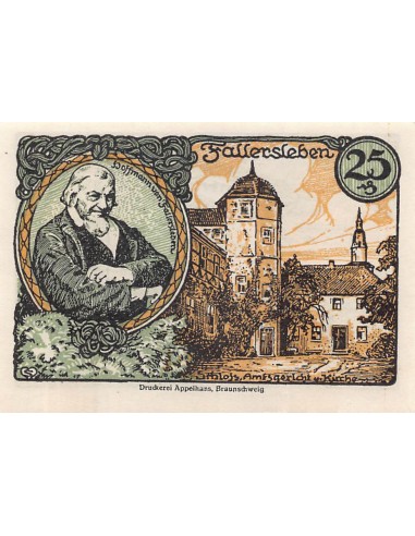 ALLEMAGNE, FALLERSLEBEN - 25 PFENNIG 1921
