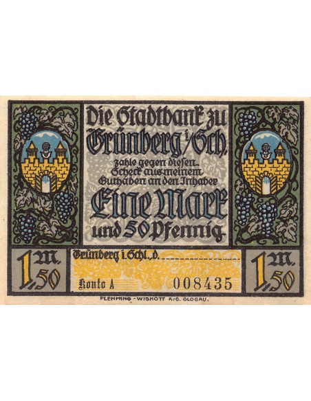 ALLEMAGNE, GRÜNBERG - 1,5 MARK
