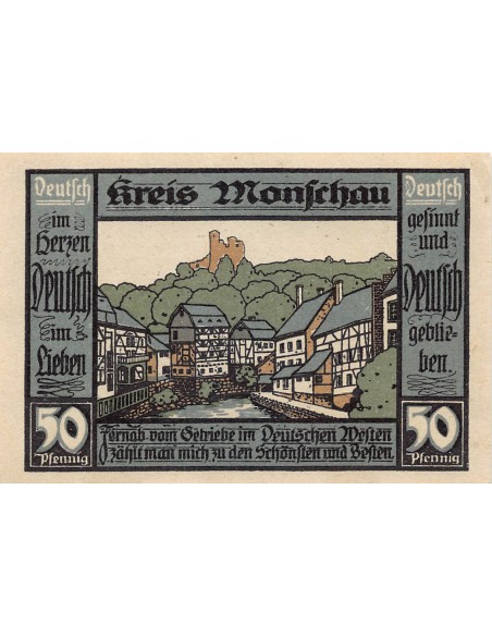 ALLEMAGNE, MONSCHAU - 50 PFENNIG 1921