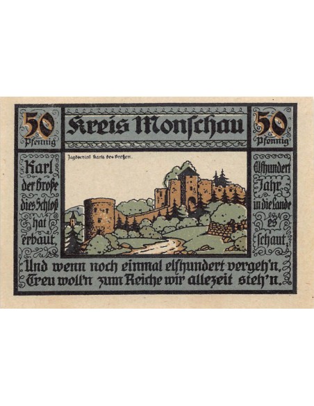 ALLEMAGNE, MONSCHAU - 50 PFENNIG 1921