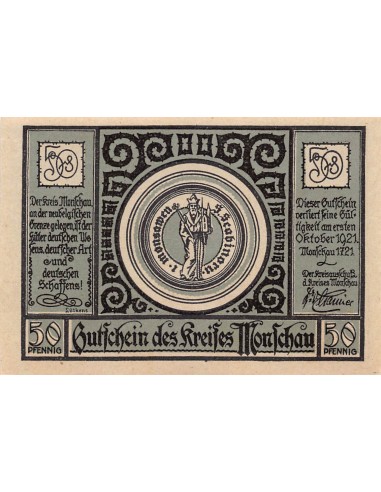 ALLEMAGNE, MONSCHAU - 50 PFENNIG 1921