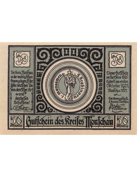 ALLEMAGNE, MONSCHAU - 50 PFENNIG 1921