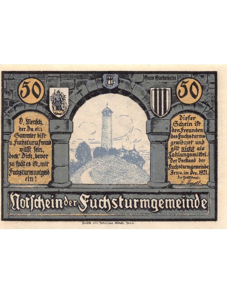 ALLEMAGNE, IENA - 50 PFENNIG 1921