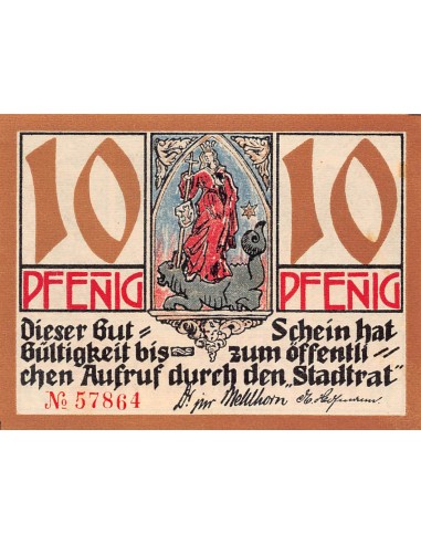 ALLEMAGNE, KAHLA - 10 PFENNIG 1921