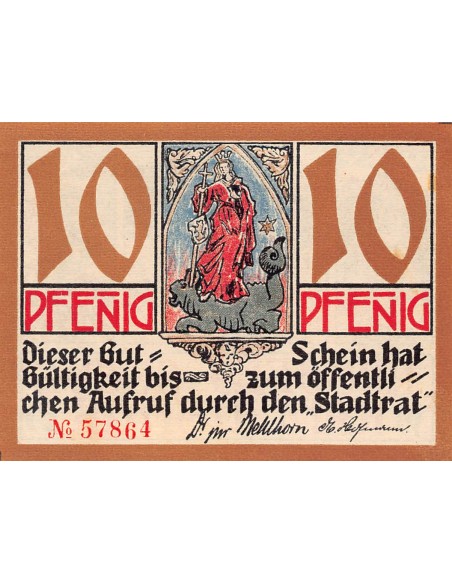 ALLEMAGNE, KAHLA - 10 PFENNIG 1921