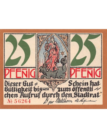 ALLEMAGNE, KAHLA - 25 PFENNIG 1921