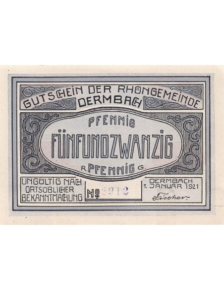 ALLEMAGNE, DERMBACH - 25 PFENNIG 1921