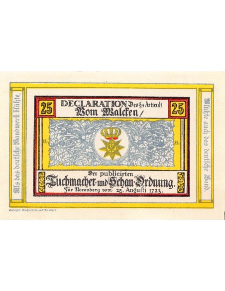 ALLEMAGNE, NÖRENBERG - 25 PFENNIG 1921