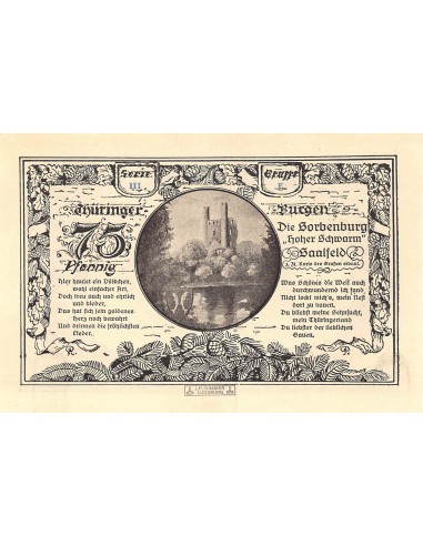 ALLEMAGNE, KAHLA - 75 PFENNIG 1921