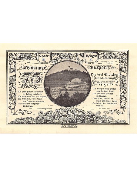 ALLEMAGNE, KAHLA - 75 PFENNIG 1921