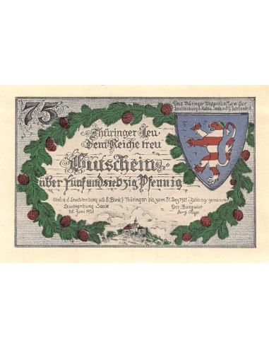 ALLEMAGNE, KAHLA - 75 PFENNIG 1921