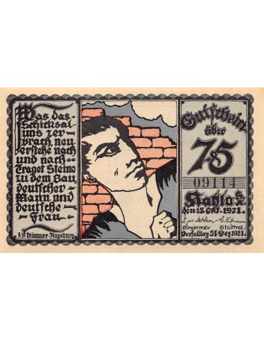 ALLEMAGNE, KAHLA - 75 PFENNIG 1921