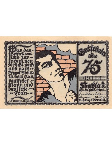 ALLEMAGNE, KAHLA - 75 PFENNIG 1921