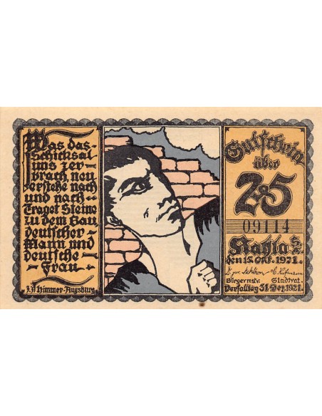 ALLEMAGNE, KAHLA - 25 PFENNIG 1921