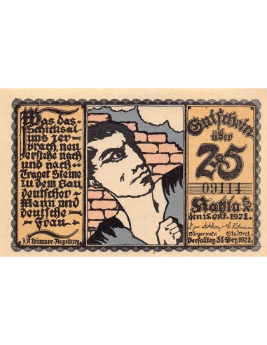 ALLEMAGNE, KAHLA - 25 PFENNIG 1921