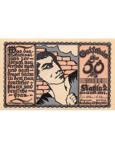 ALLEMAGNE, KAHLA - 50 PFENNIG 1921