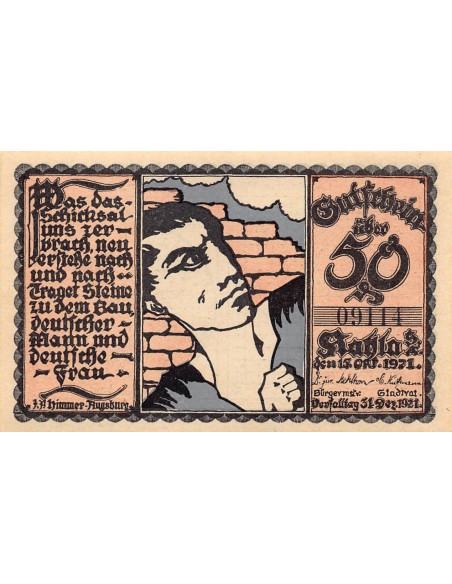 ALLEMAGNE, KAHLA - 50 PFENNIG 1921