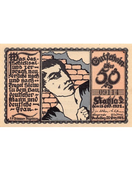 ALLEMAGNE, KAHLA - 50 PFENNIG 1921