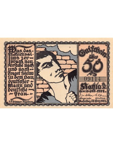ALLEMAGNE, KAHLA - 50 PFENNIG 1921