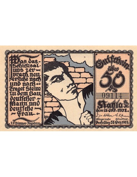 ALLEMAGNE, KAHLA - 50 PFENNIG 1921