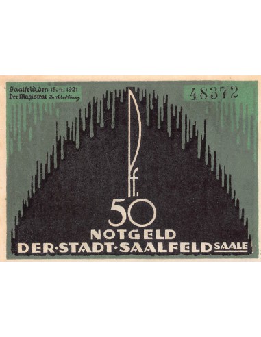 ALLEMAGNE, SAALFELD - 50 PFENNIG 1921