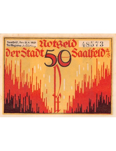 ALLEMAGNE, SAALFELD - 50 PFENNIG 1921