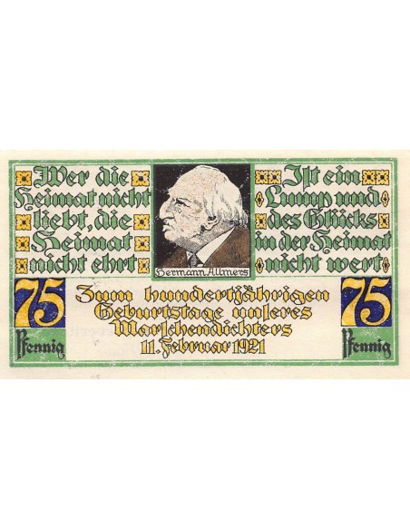 ALLEMAGNE, STOTEL - 75 PFENNIG 1921